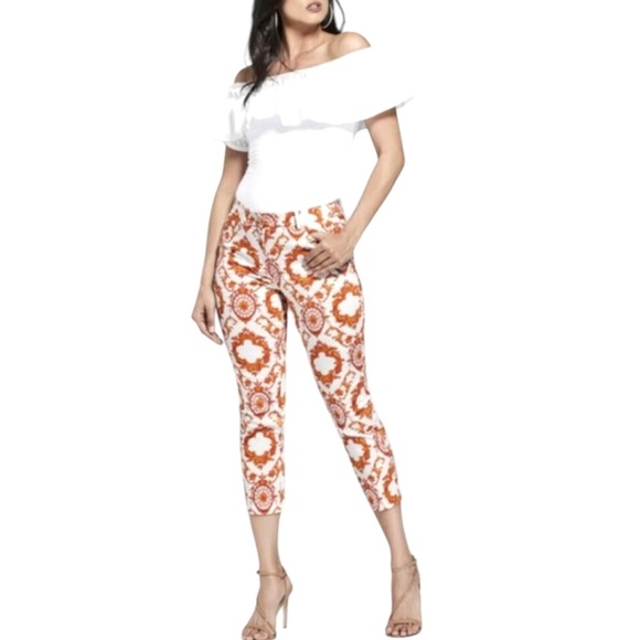 MARCIANO LOS ANGELES Women’s Gold Patterned Pants - Picture 1 of 16